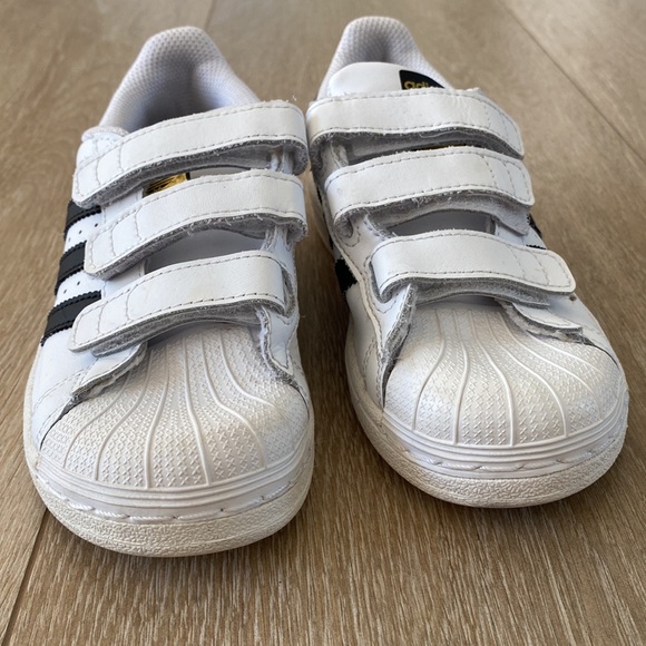 Adidas Ortholite 3 stripe Velcro sneakers, size 1 - Picture 6 of 9